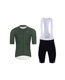 HOLOKOLO Tricoul și pantaloni scurți de ciclism - ELEVATE - negru/verde